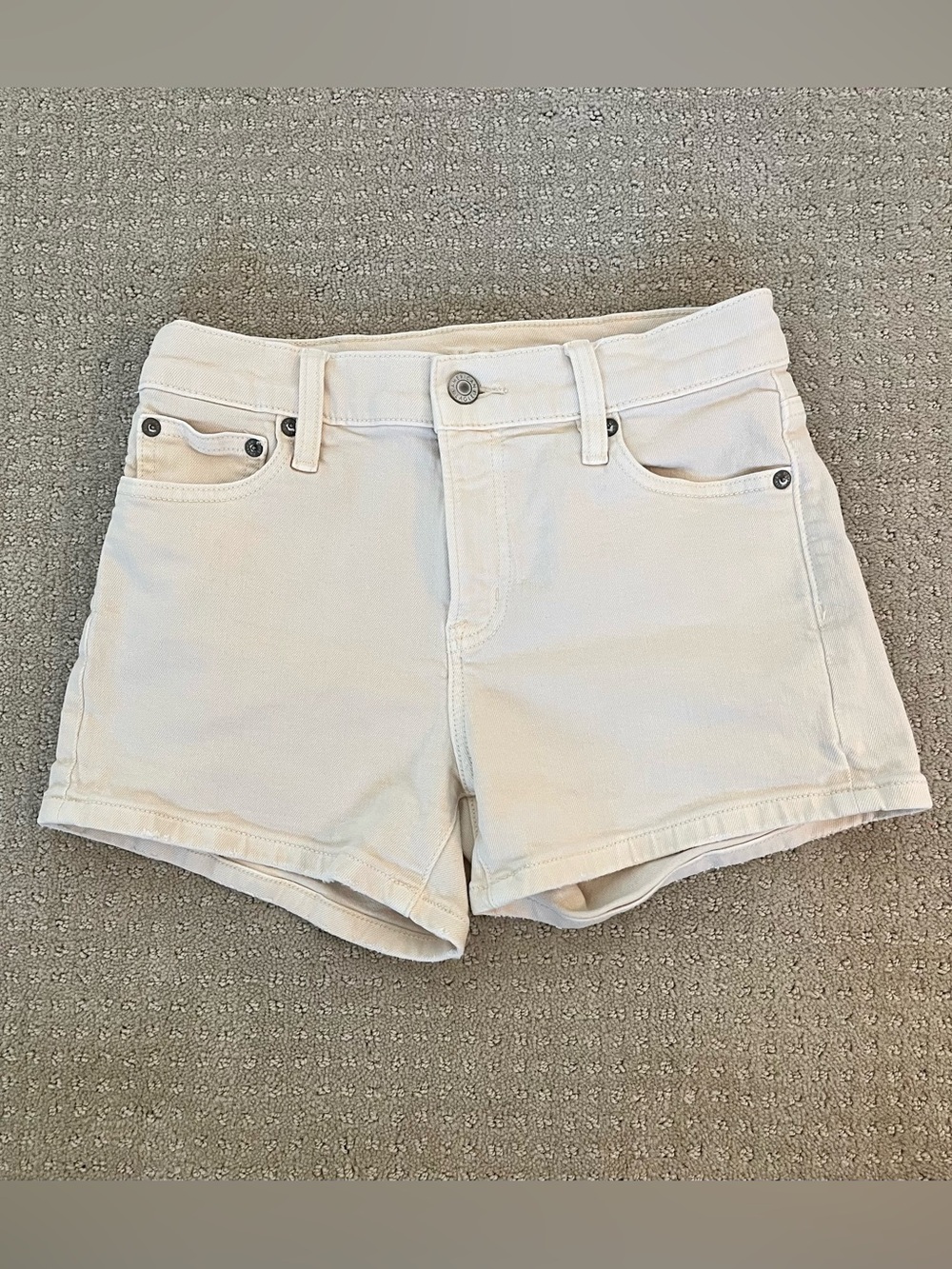 American Eagle Cream Denim Shorts